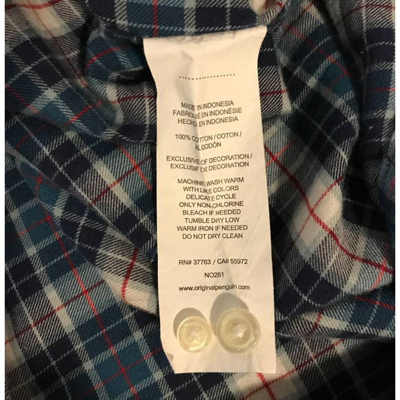 Original Penguin Men's Heritage Fit Blue Plaid Buttondown - Size is Missing - Picture 10 of 11